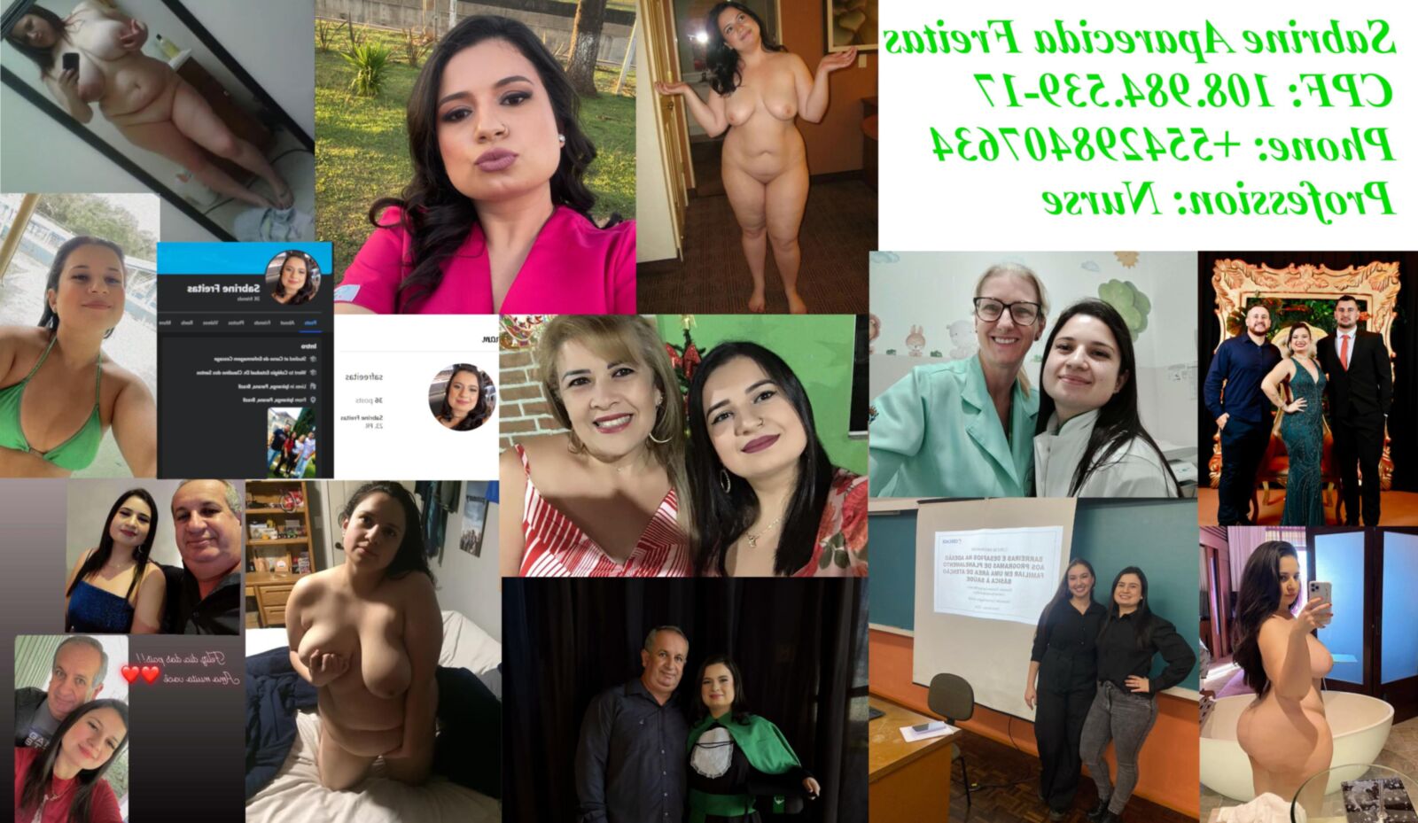 Slut Brunette BBW Latina Nurse Naked and Exposed Find Her 