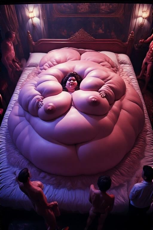 So fat, she's taken over the entire bed