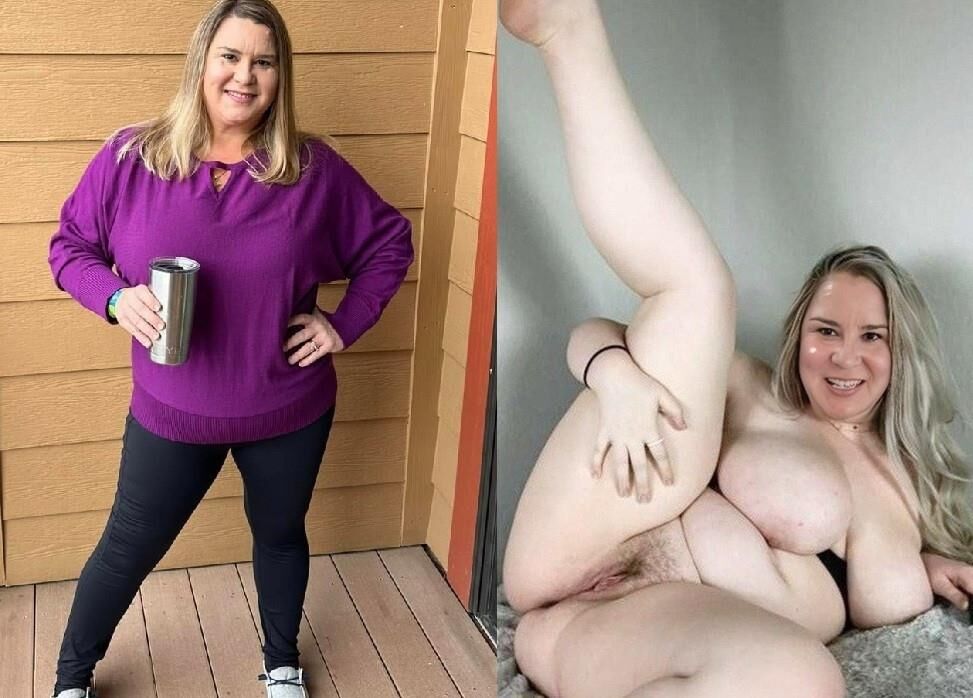 Fat BBW Loira esposa derramando roupas mostrando peitos gordos buceta