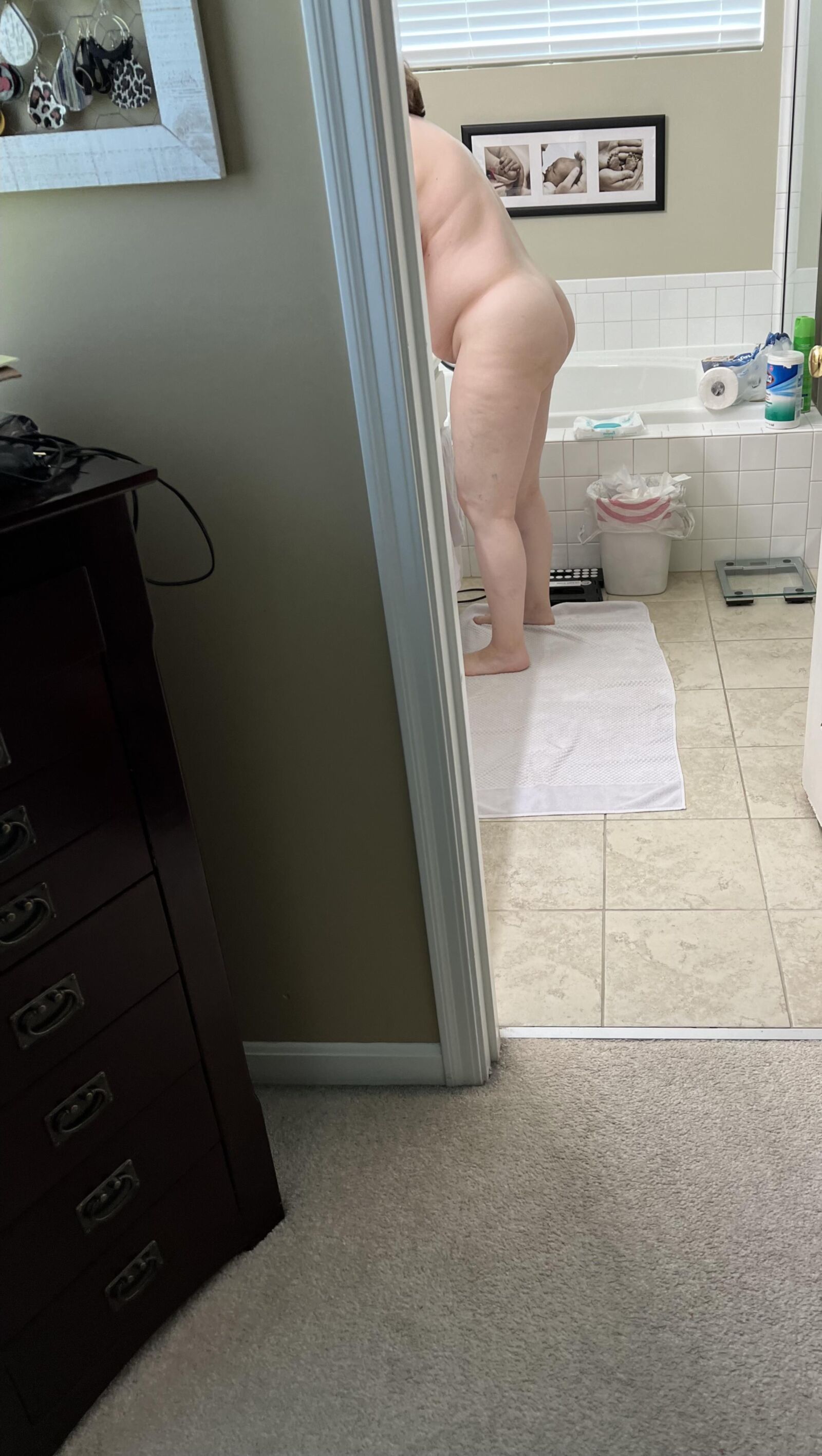 Fat Fuckpig Carrie Lynn Spied in the Bathroom