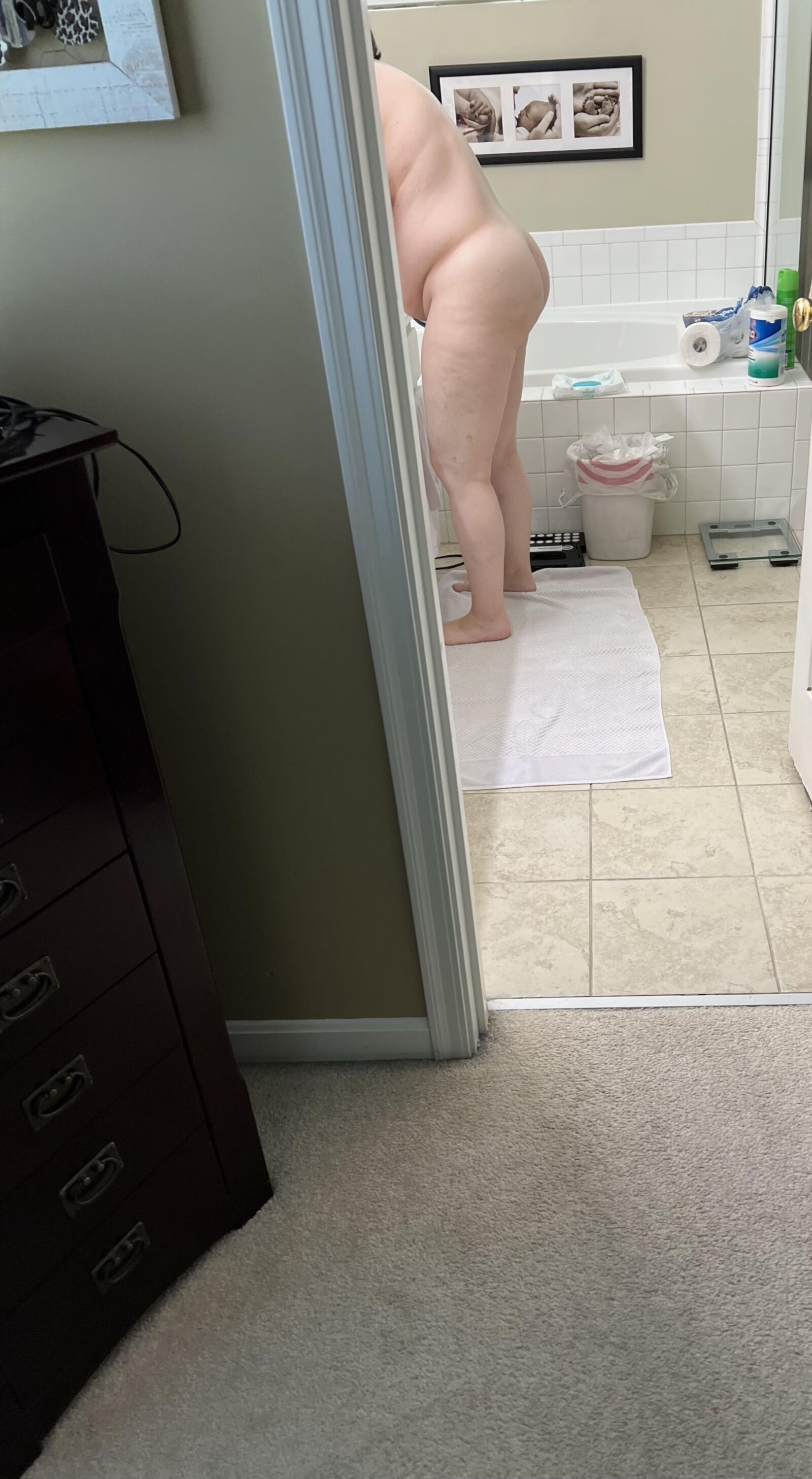Fat Fuckpig Carrie Lynn Spied in the Bathroom
